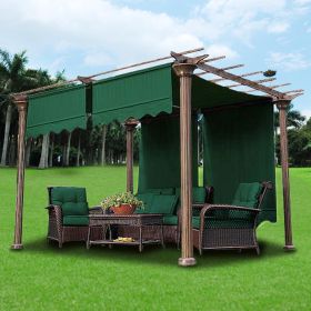 2pcs 15.5x4Ft Pergola Canopy Replacement Cover Green