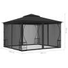 vidaXL Gazebo with Nets 9.8'x9.8'x8.7' Anthracite